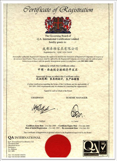 ISO90012000国际质量认证（中文）